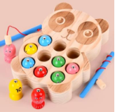 Wooden Panda Fishing