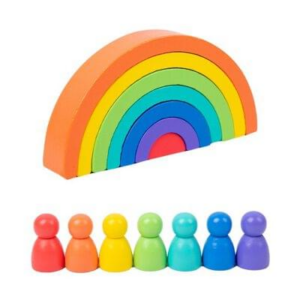 Rainbow Peg Building Blocks